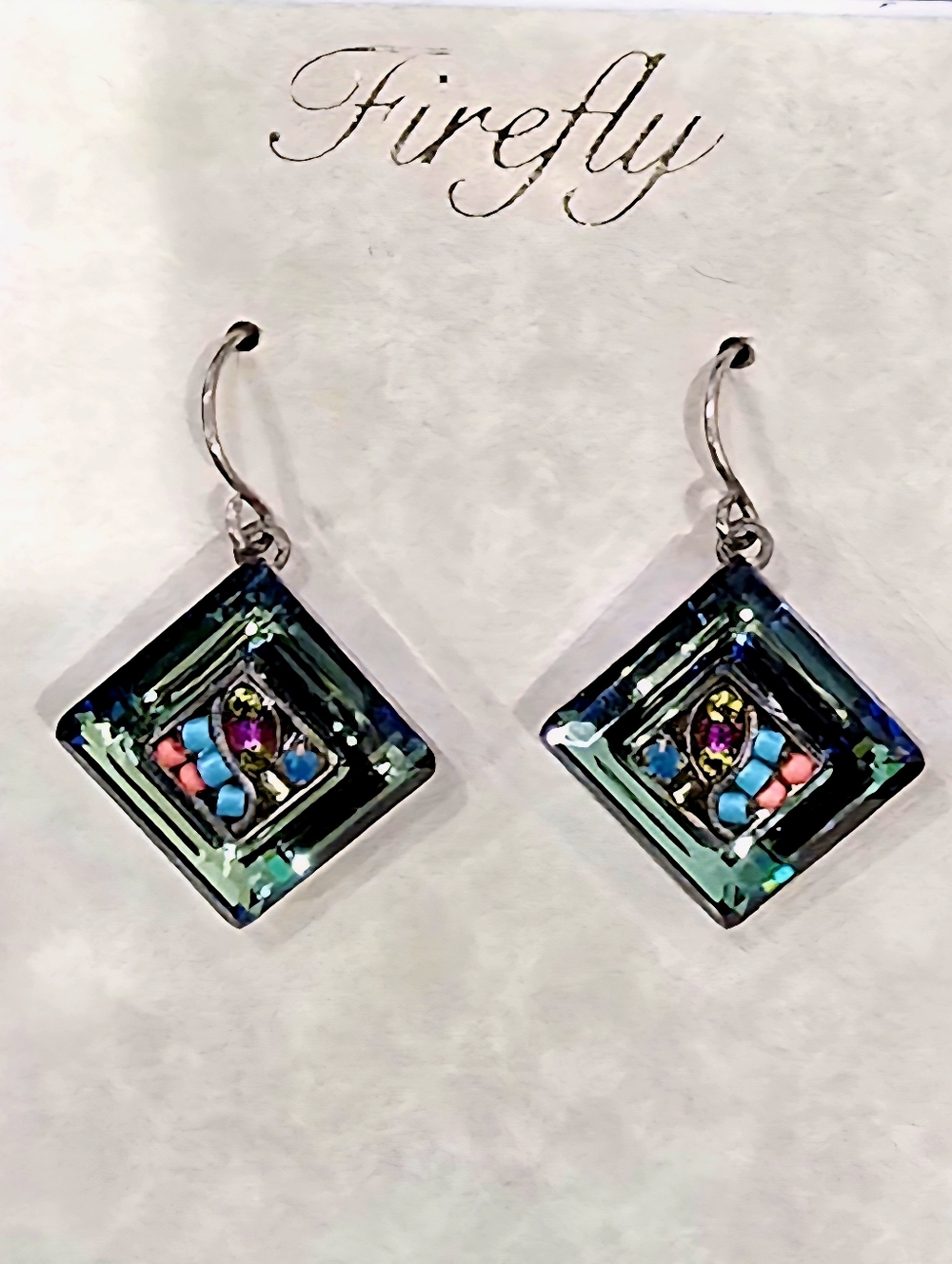 These are mosaic crystal earrings from Firefly Jewelry